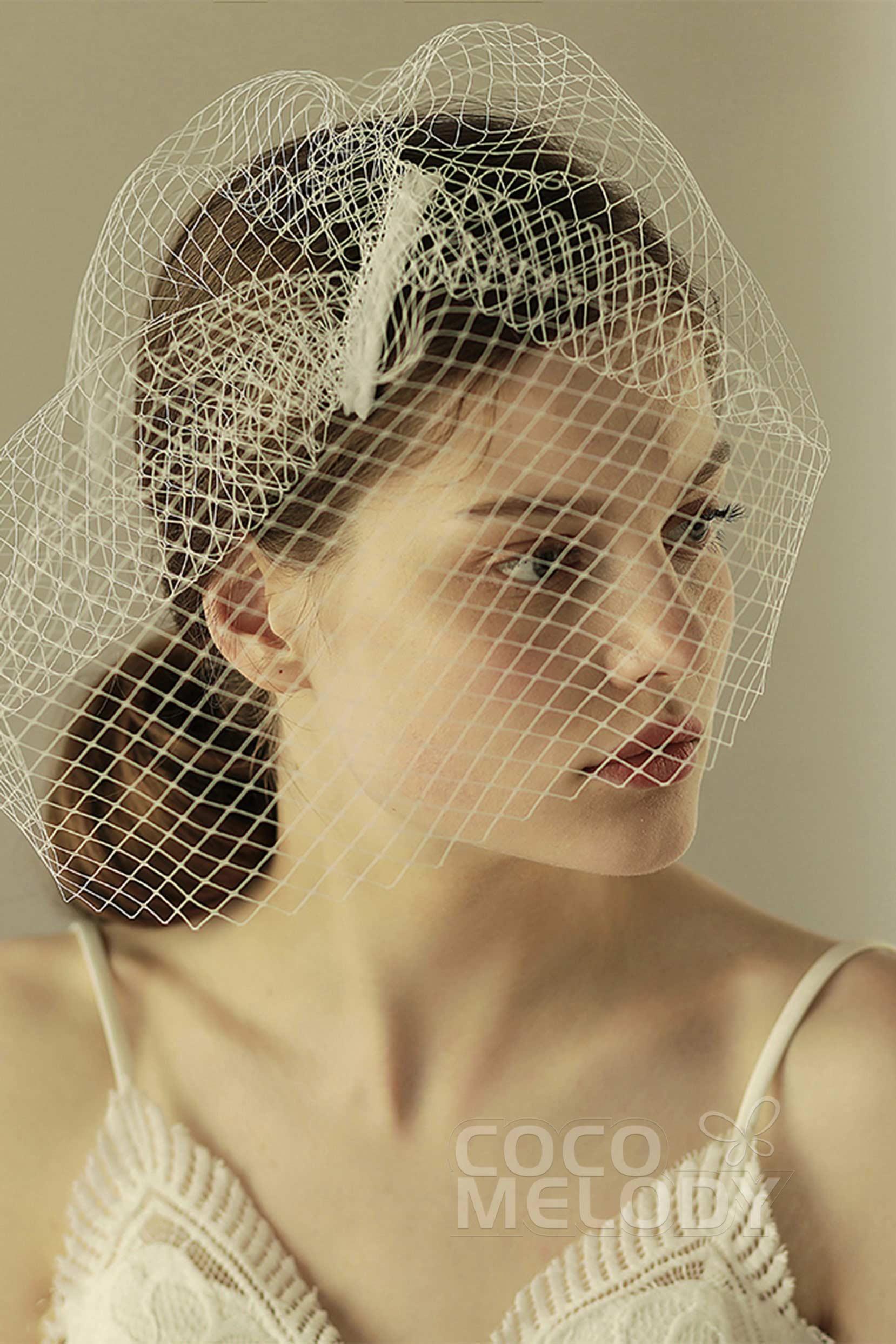 One-tier Cut Edge Tulle Blusher Veils CV0238