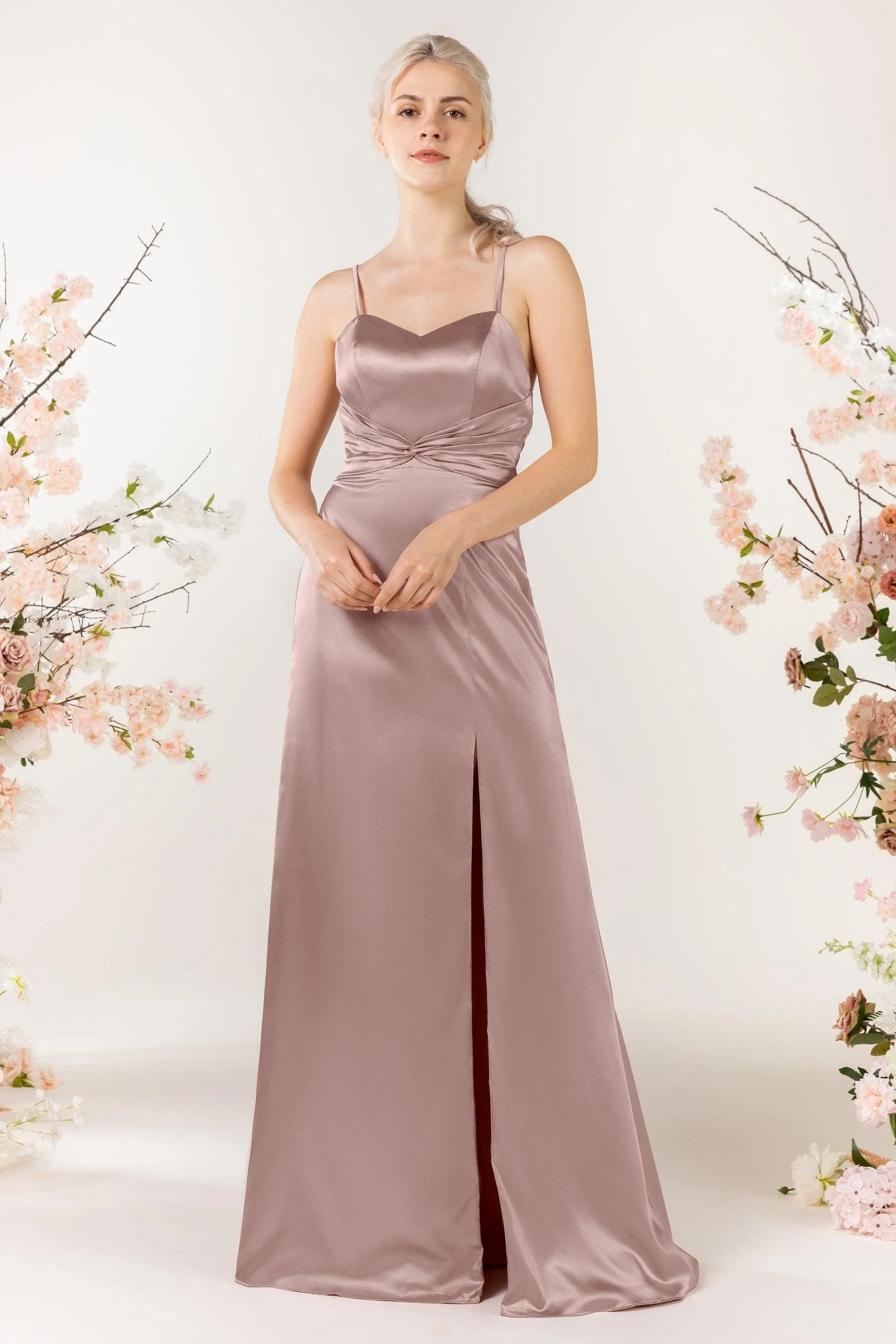 Sheath Luxe Satin Bridesmaid Dress Formal Dresses CB0507