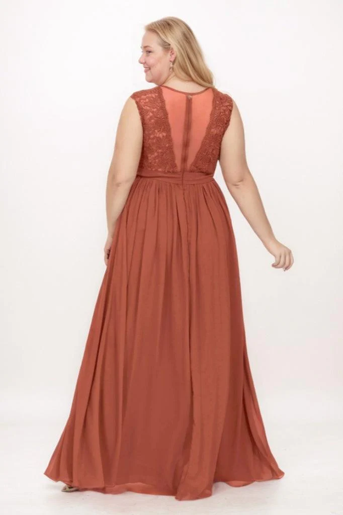 A-Line Maxi Chiffon Bridesmaid Dress CB0778