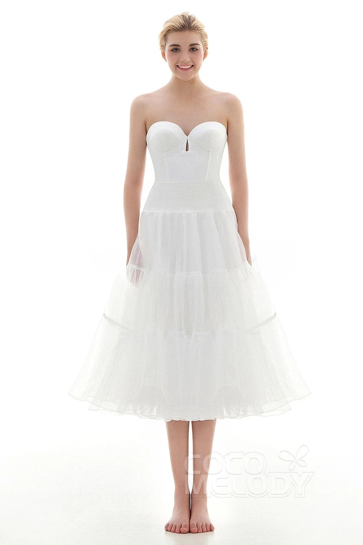 A-Line Tea Length Slip Organza Wedding Petticoats CP001600B