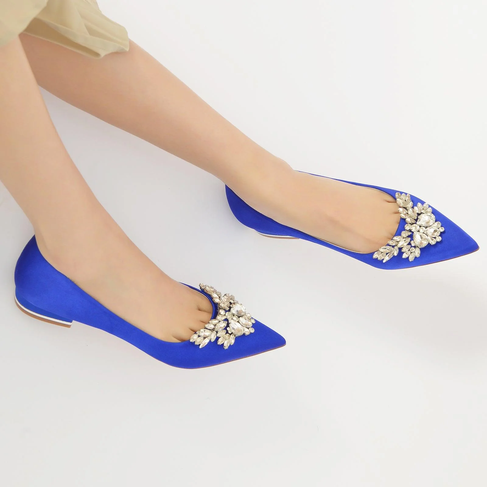 White Satin Pointy Shoes CK0279