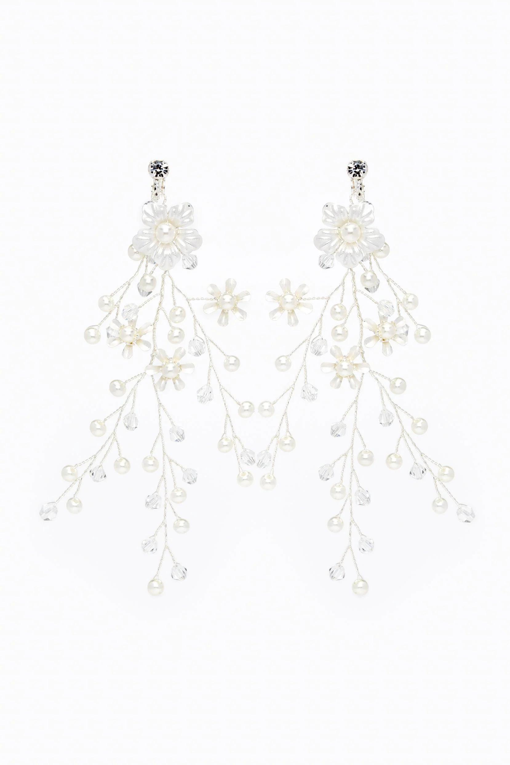 Crystals Pearl Headpiece Earrings Jewelry CY0055
