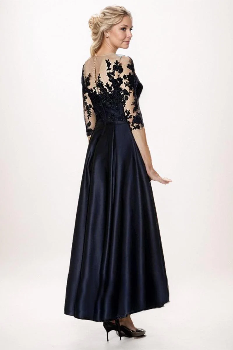 A-Line High-Low Satin Mother Dress CM0244