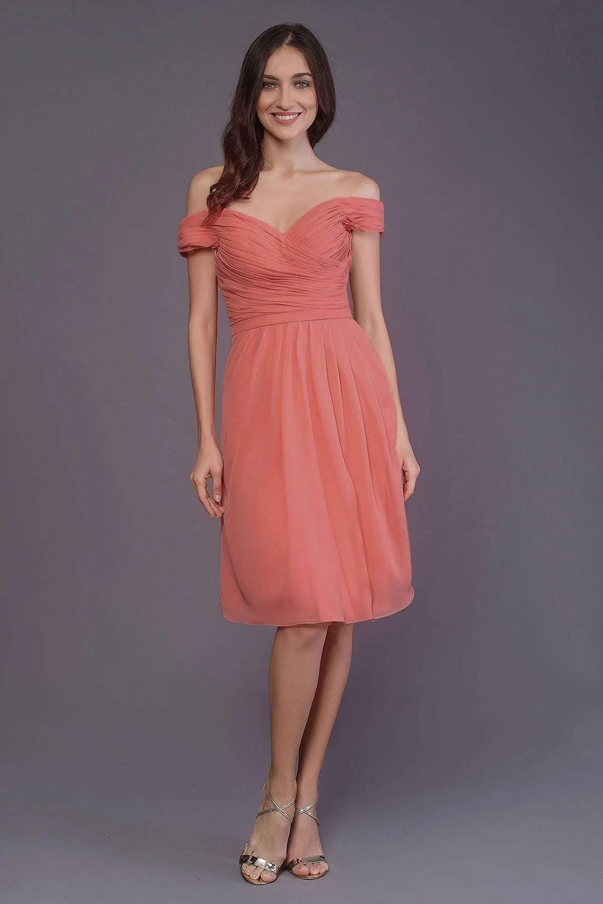 Sheath-Column Knee Length Short Bridesmaid Dress PR3485