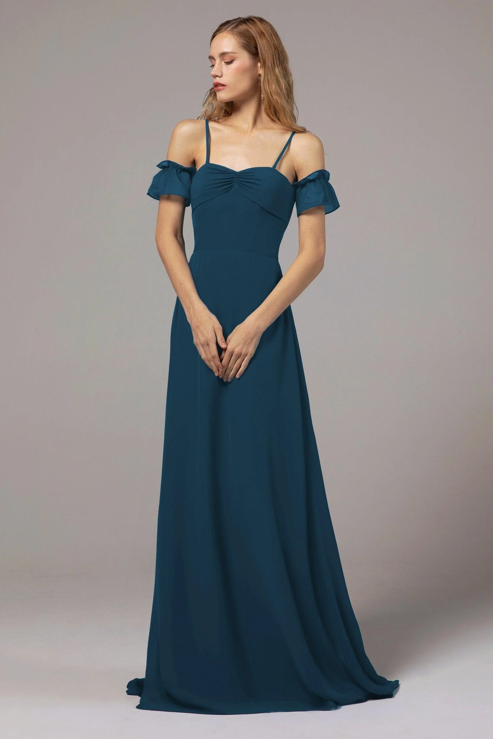 A-Line Floor Length Chiffon Bridesmaid Dress Formal Dresses CB0416