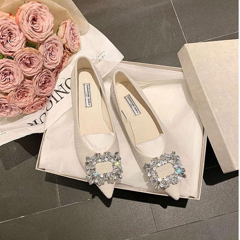 Rhinestone Pointy Flat Shoes 707106912708
