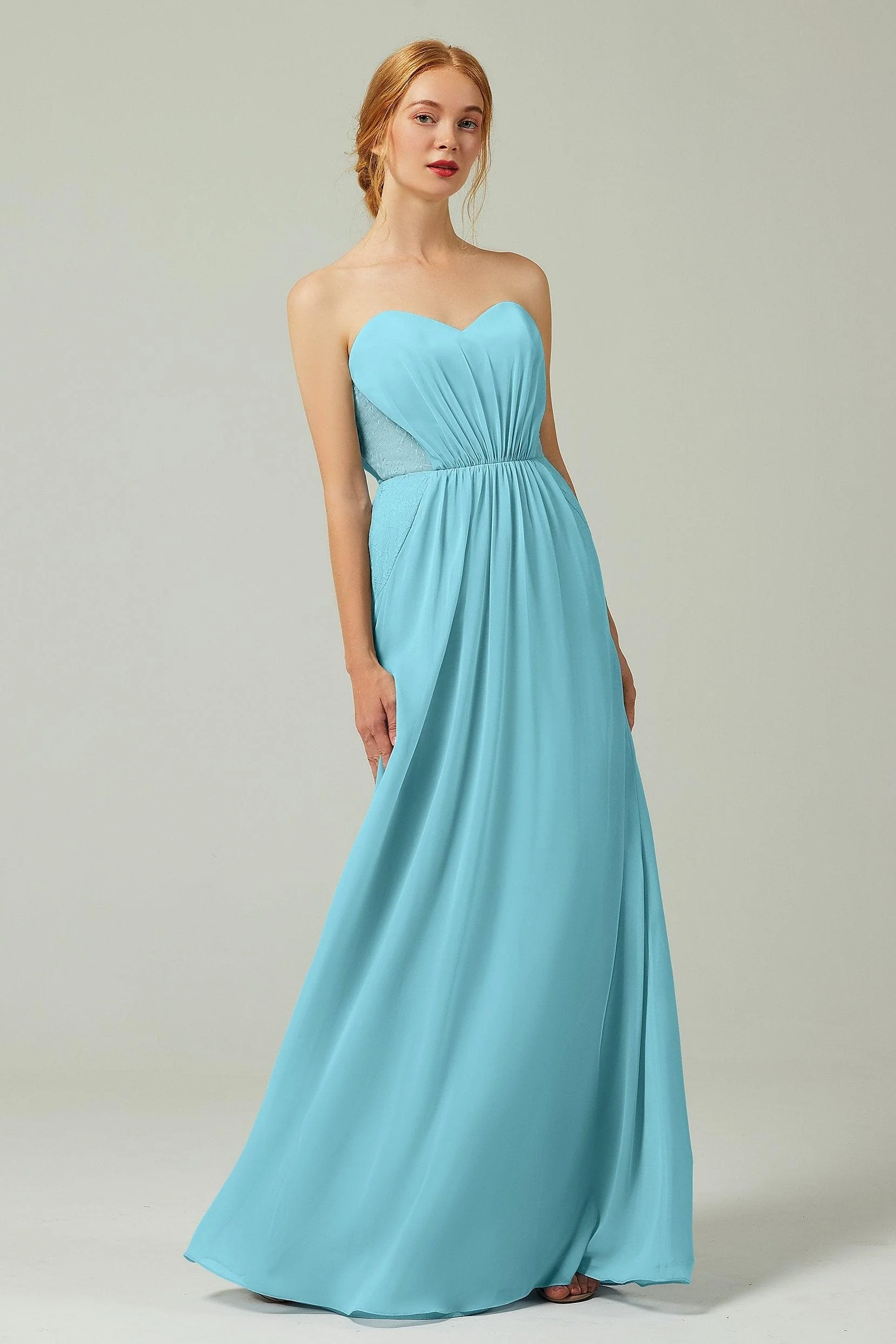 Sheath-Column Floor Length Chiffon Bridesmaid Dress CB0330