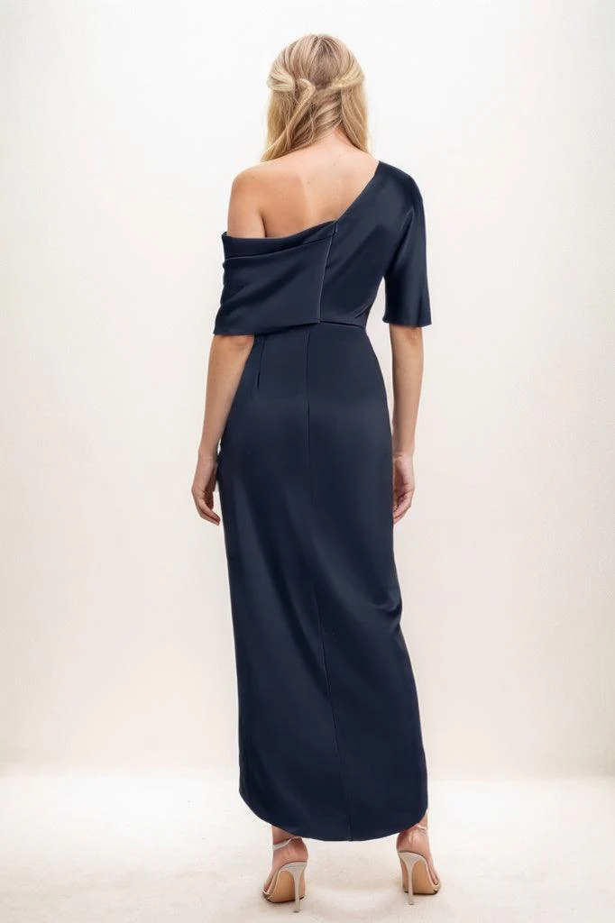 Sheath Bridesmaid Dress with Ruffles Ankle Length CB0805