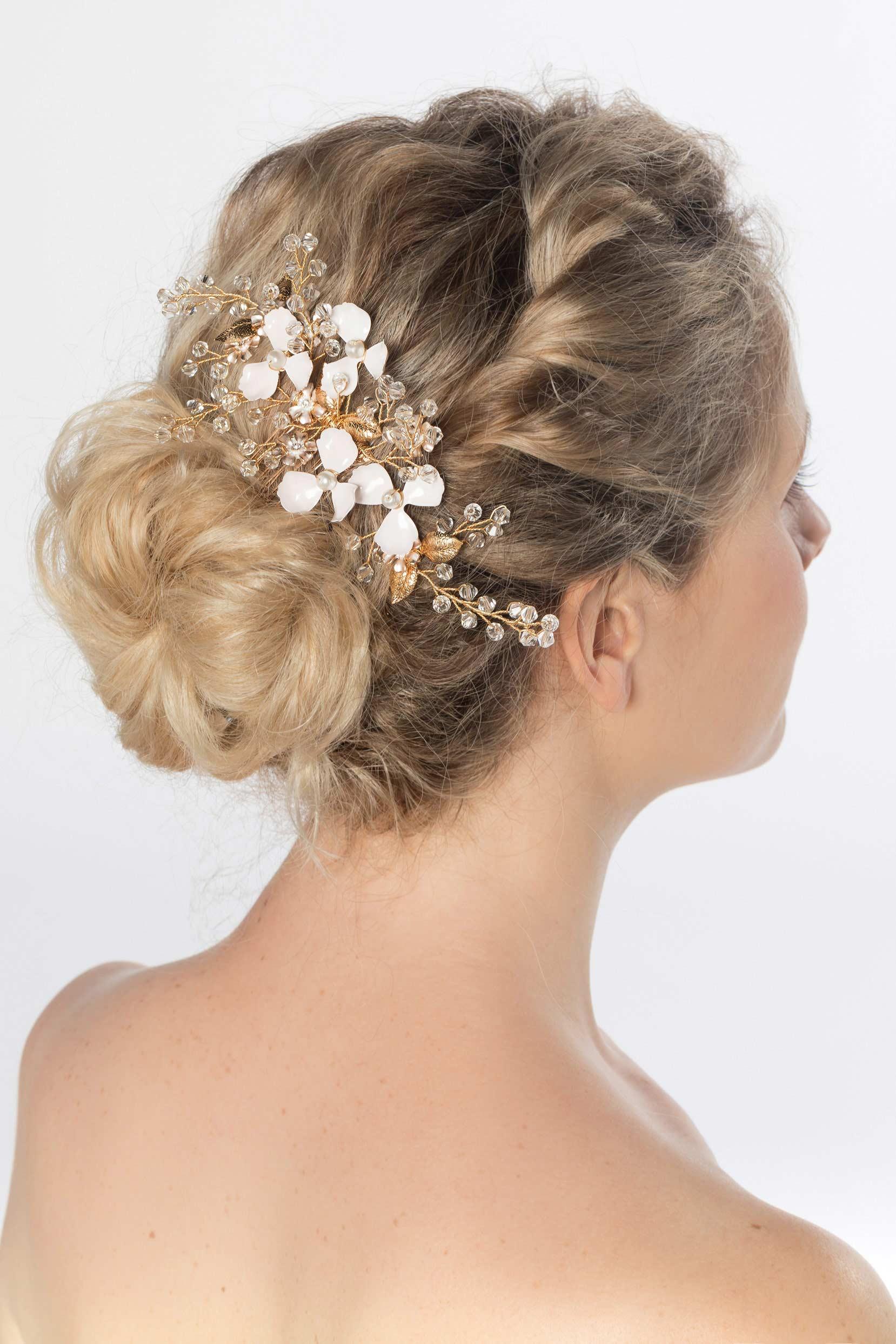 Alloy Hair Combs with Pearl Crystals CH0383