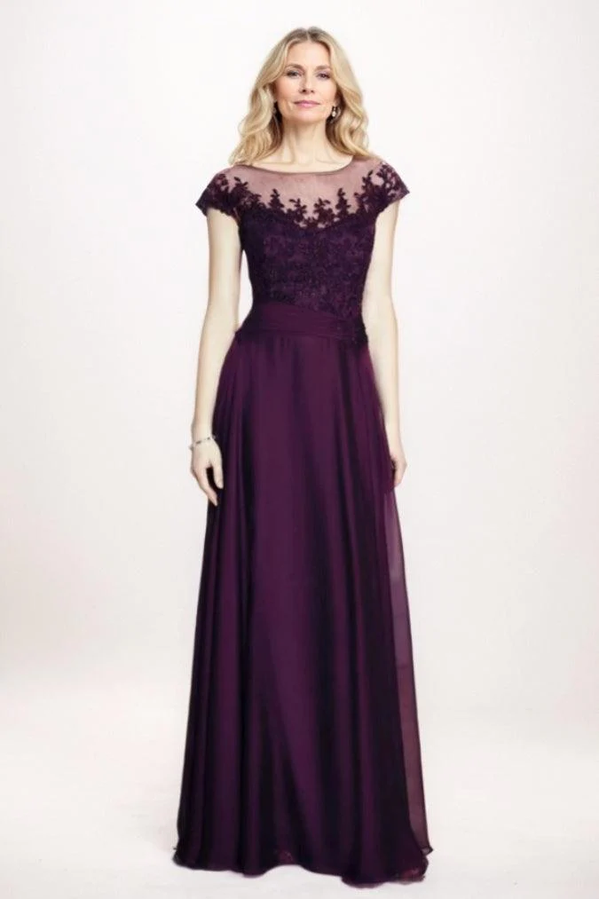 A-Line Maxi Chiffon Mother Of The Bride Dress CM0300