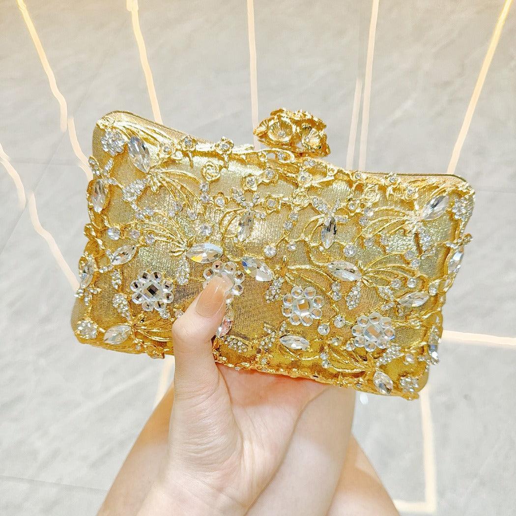 Light luxury diamond-encrusted banquet hand dress bag 801446090486