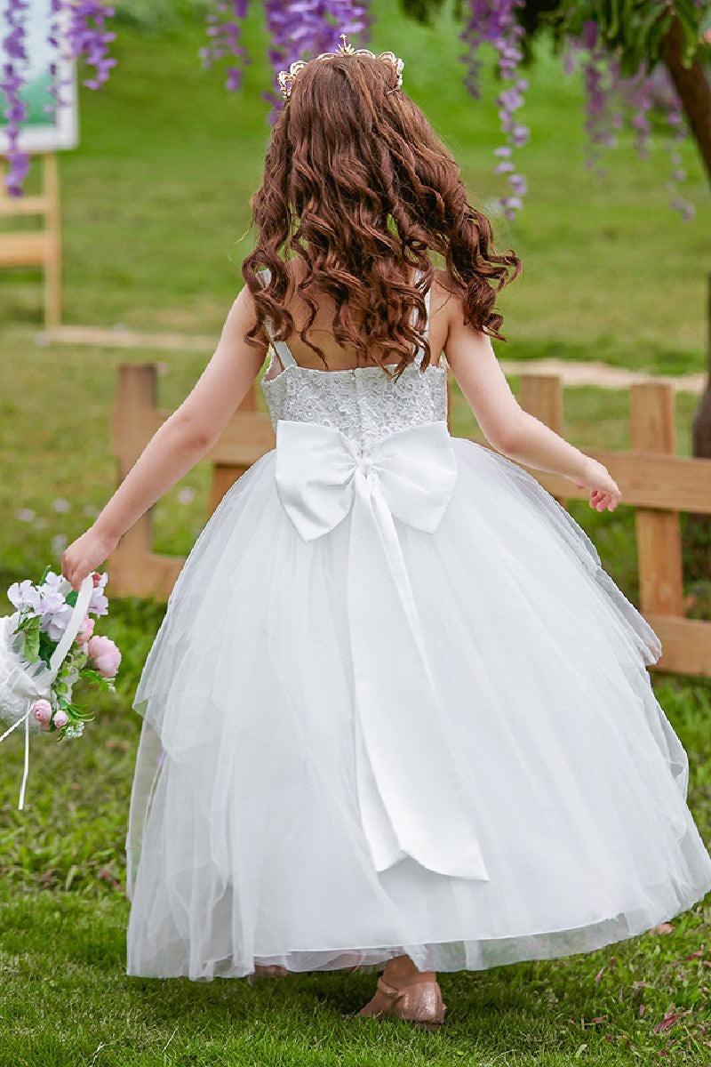 A-Line Scoop Neck Sleeveless Lace/Tulle Flower Girl Dresses 754840464932