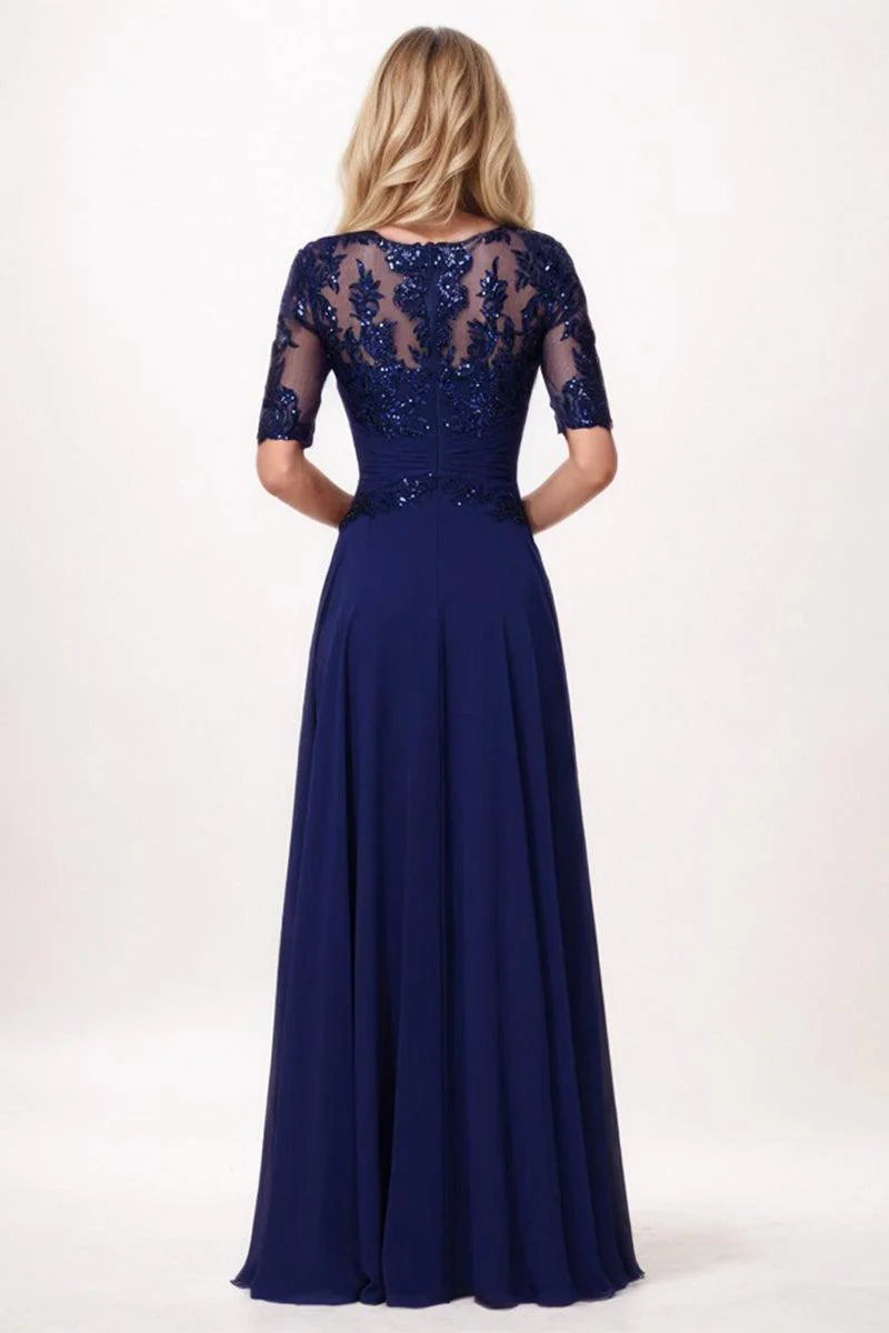 A-Line Maxi Chiffon Mother Dress CM0266