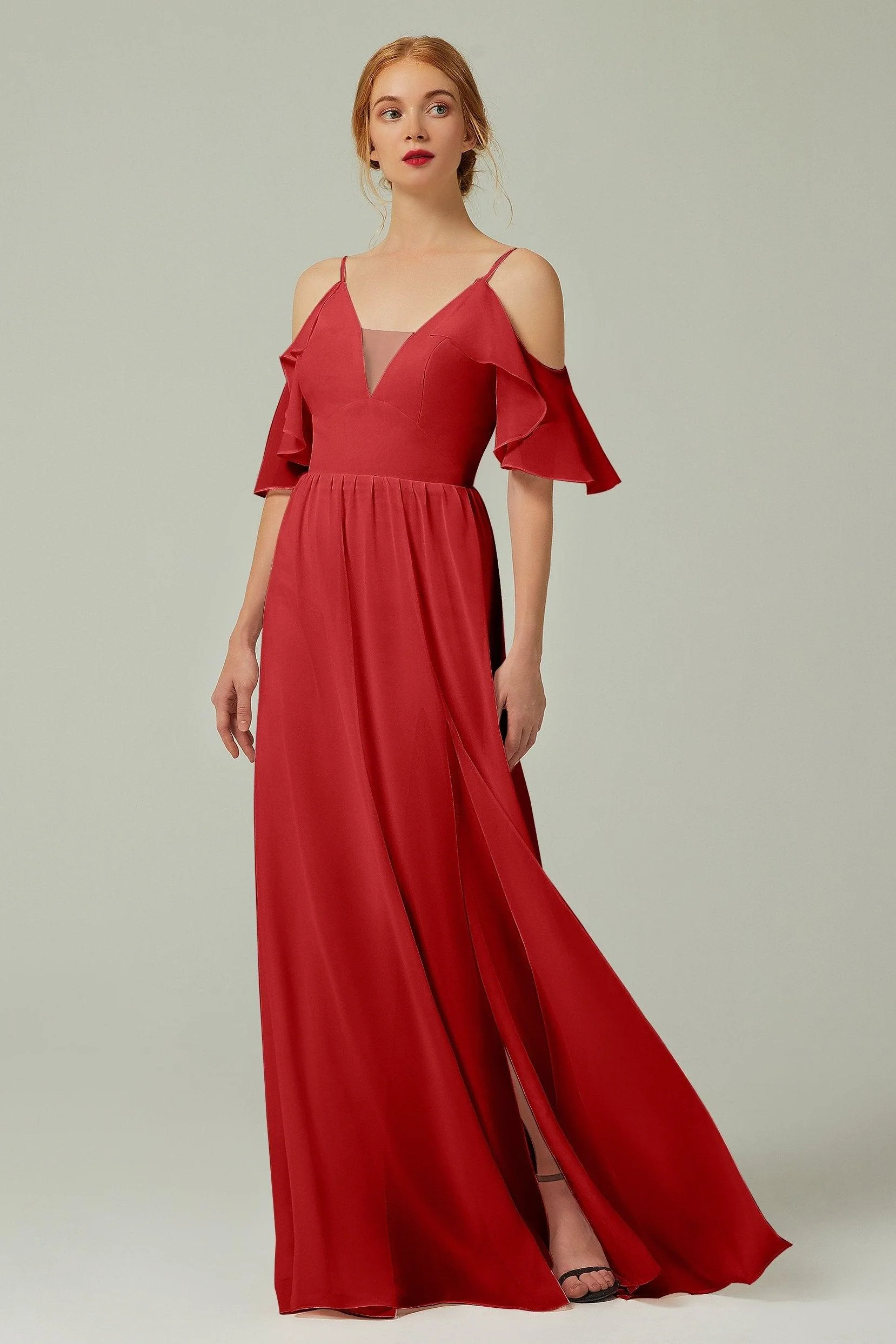 A-Line Floor Length Chiffon Bridesmaid Dress CB0236