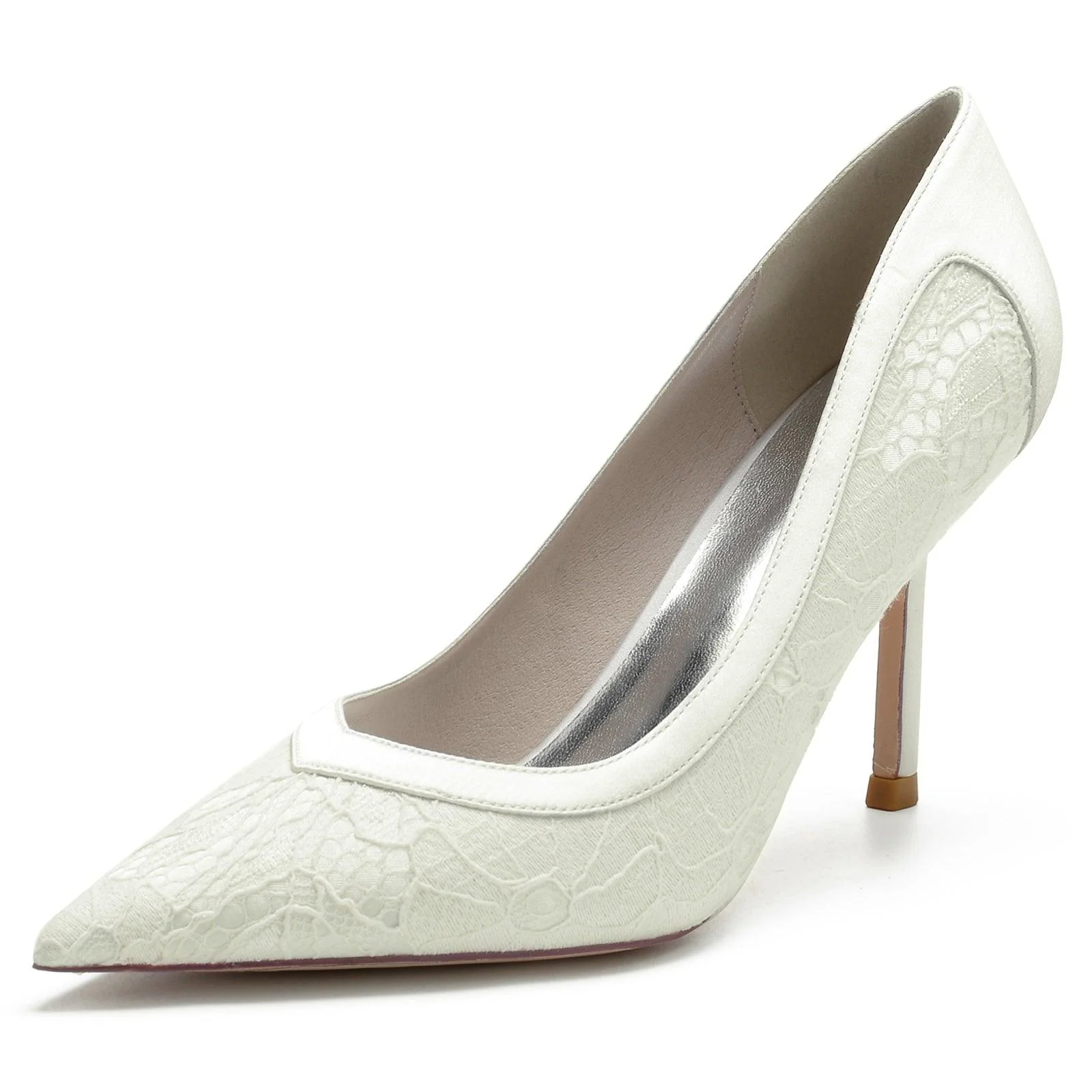 Stiletto Heel 8.5cm Silk-Like Lace Shoes CK0143