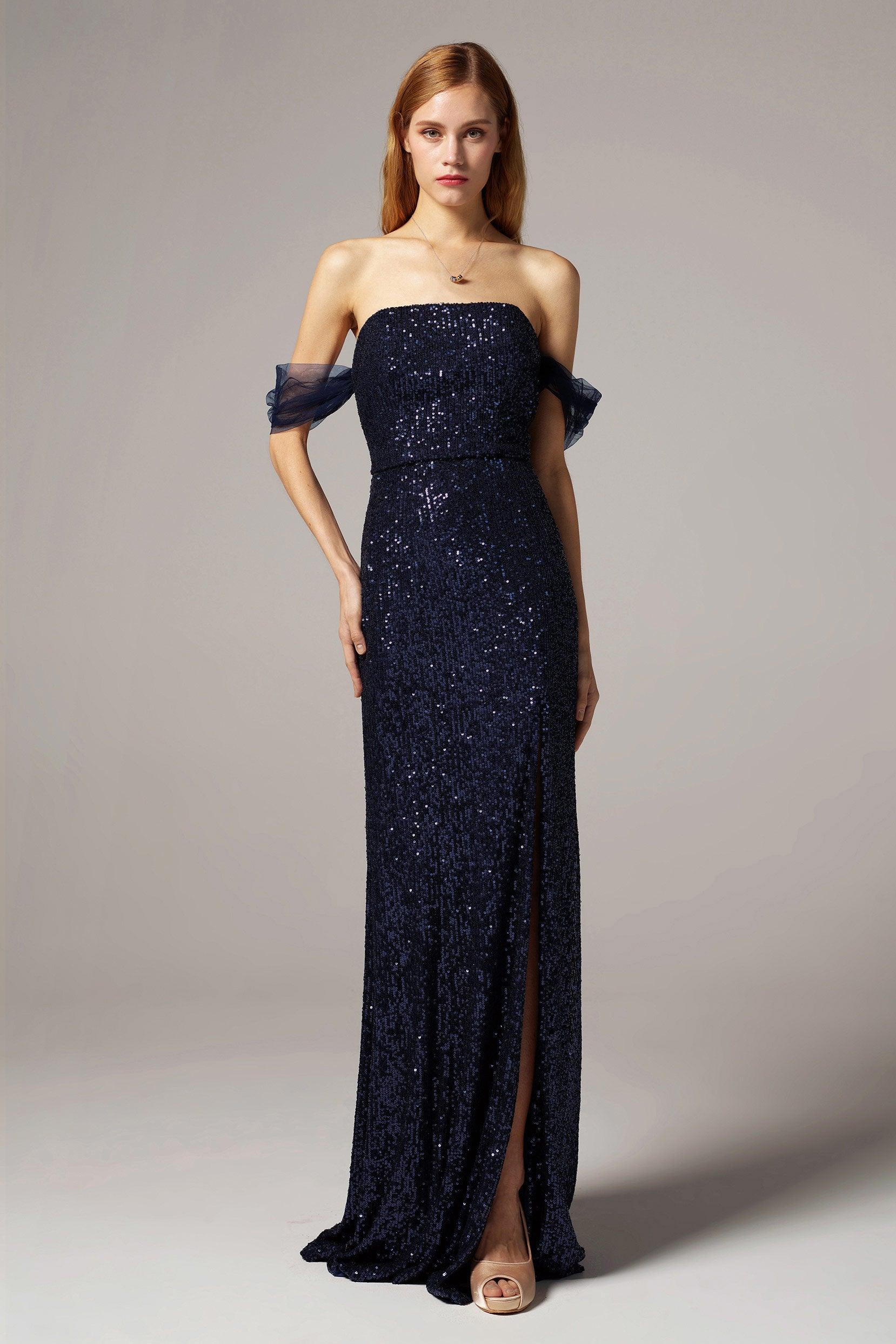 Sheath-Column Floor Length Sequined Dress CS0298