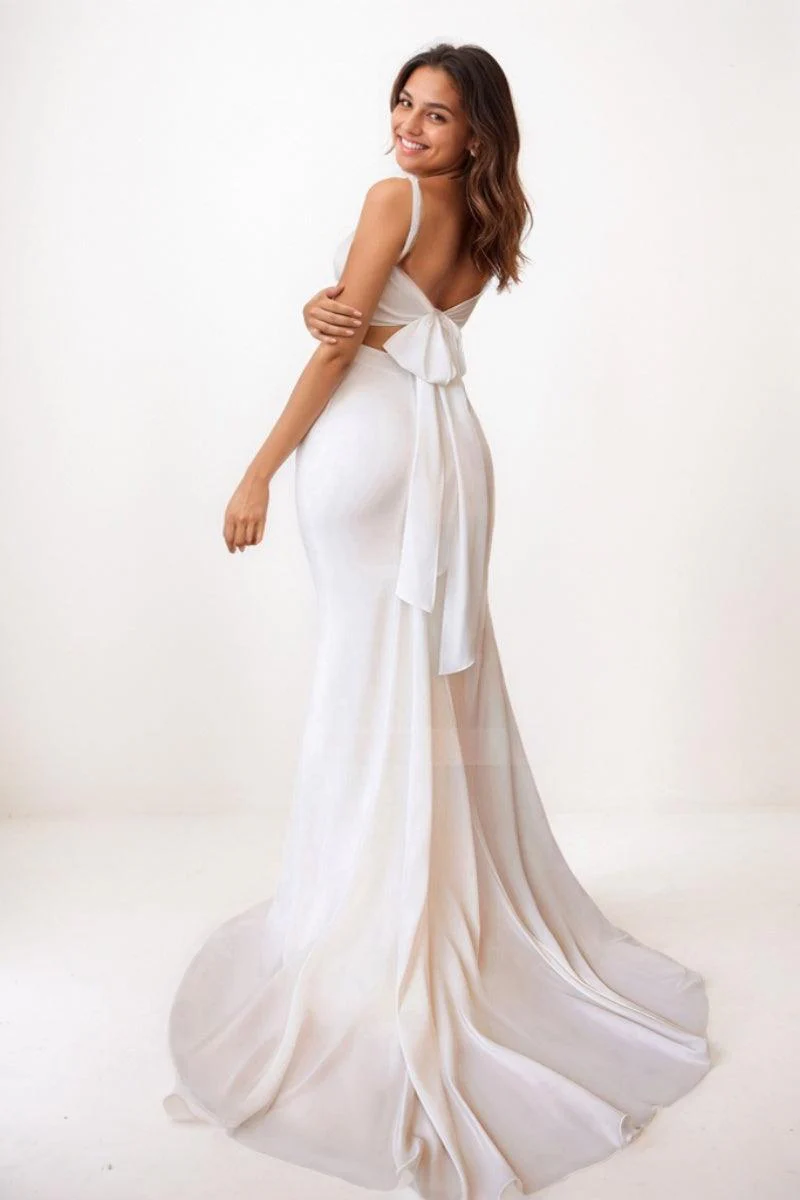 Mermaid Sweep Train Chiffon Prom Dresses CS0719