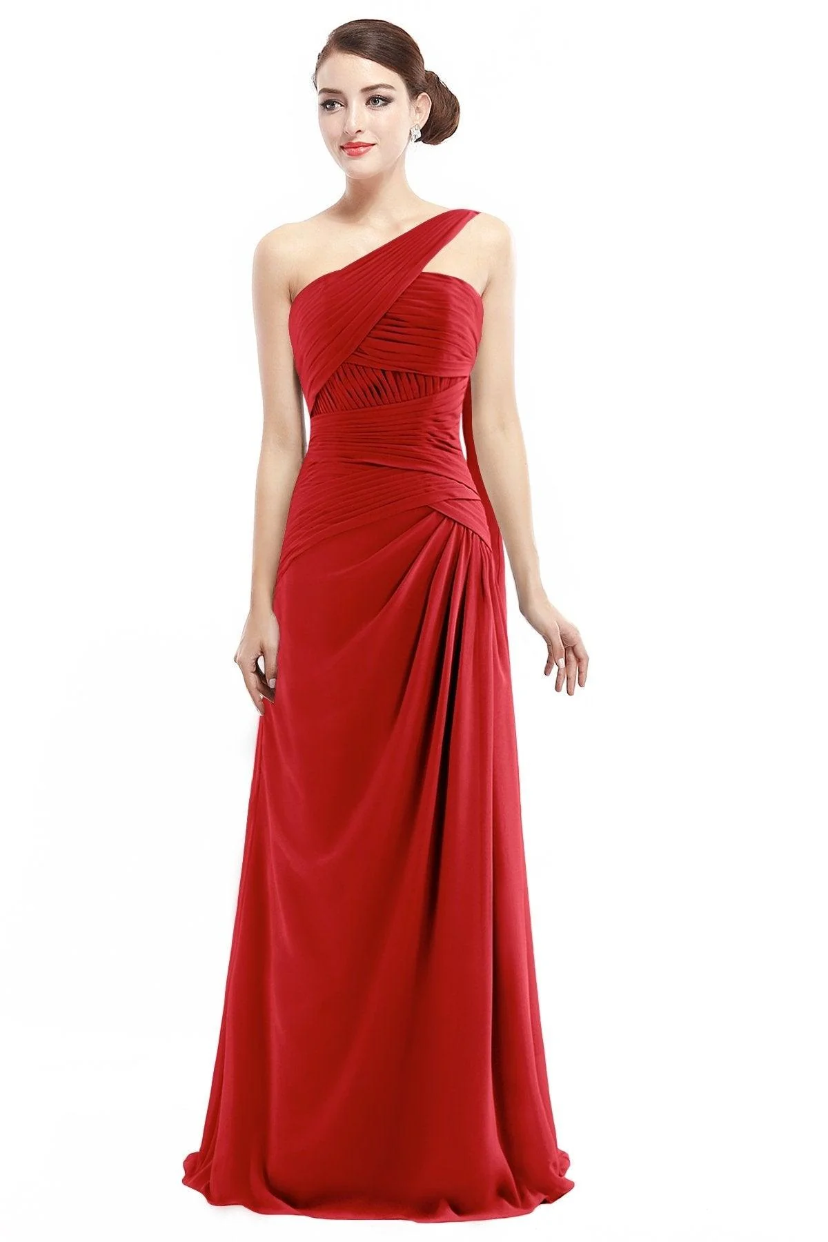 Sheath Floor Length Chiffon Bridesmaid Dress COZF14021