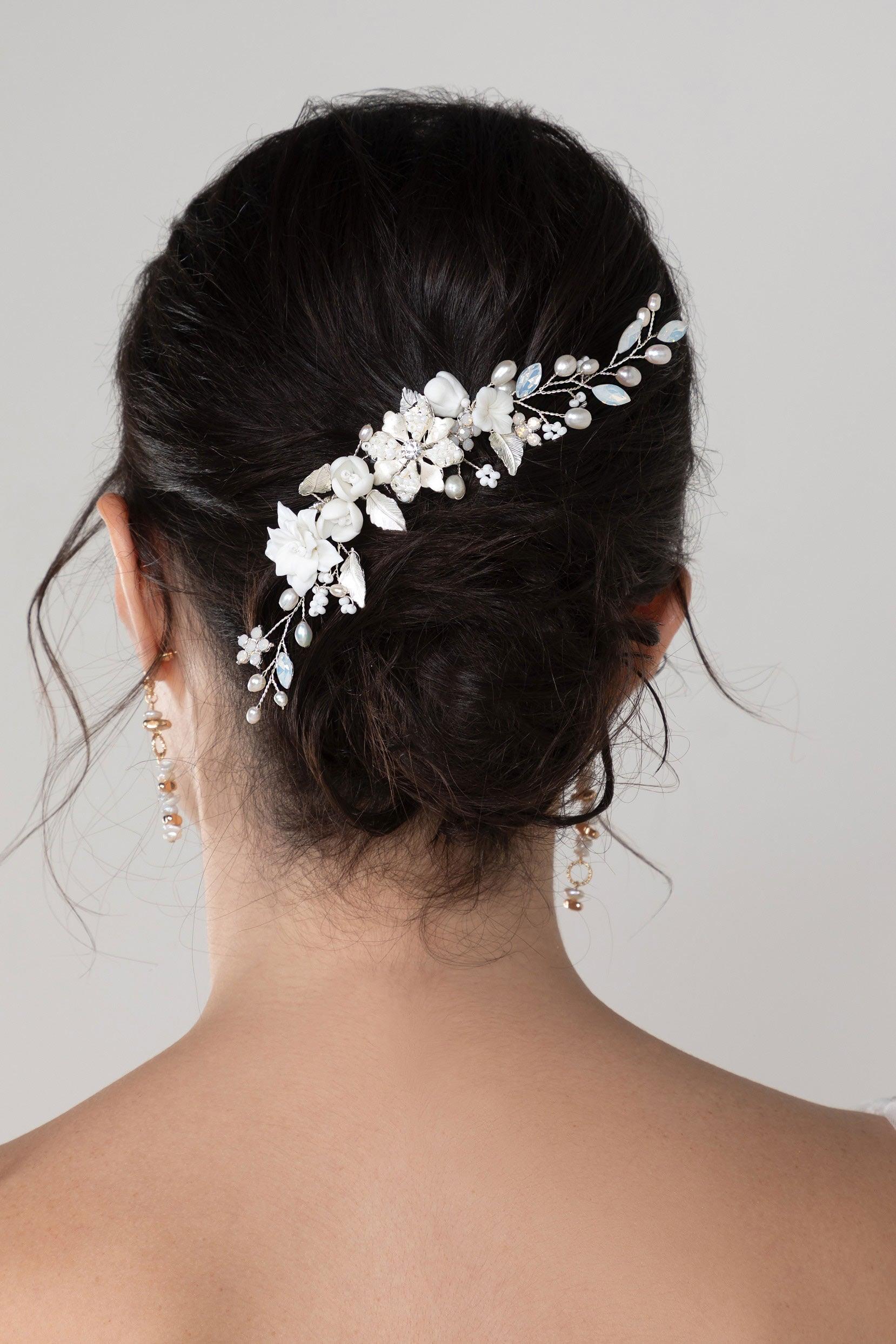 Alloy Hair Combs with Pearl Rhinestone CH0381