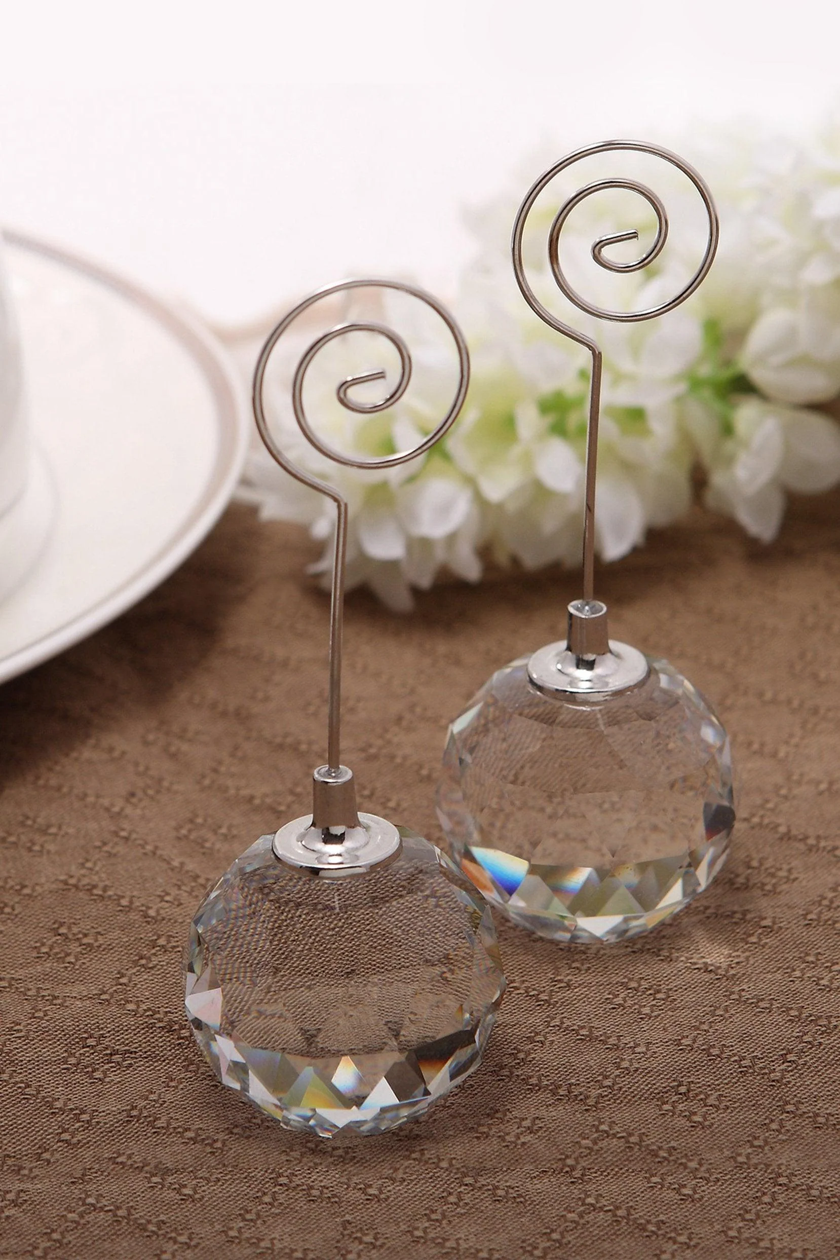 Crystal Ball Place Card&Table Number Holders CGF0208 (Set of 6 pcs)