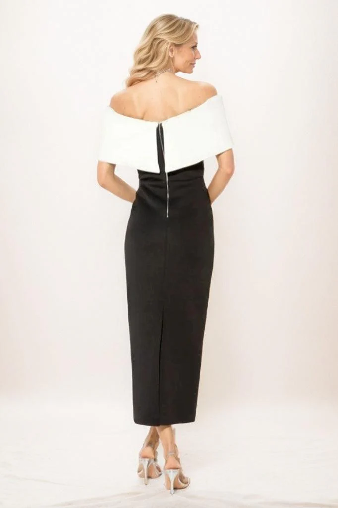 Sheath Midi Elastic Cloth Mother Of The Bride Dress CM0292