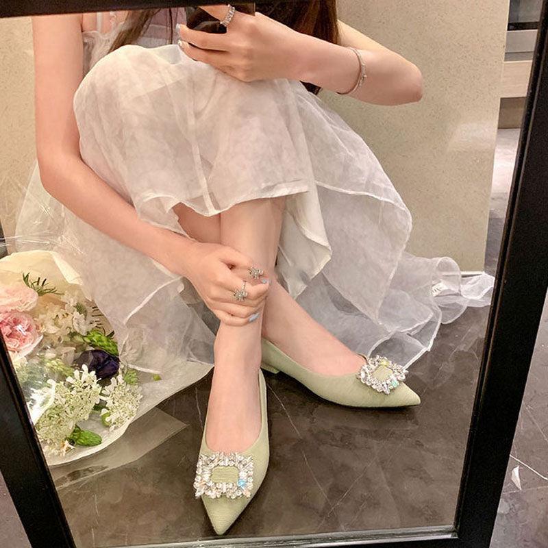 Rhinestone Pointy Flat Shoes 707106912708