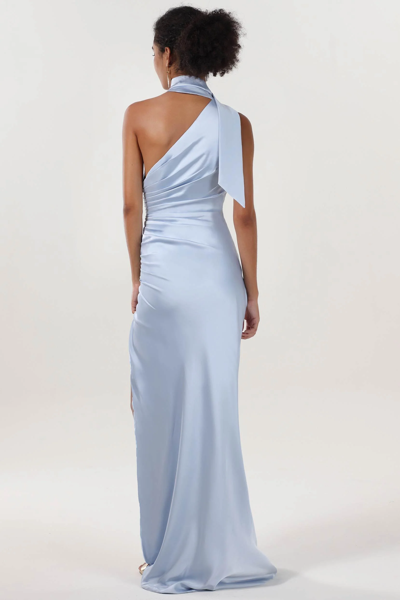 Sheath-Column Maxi Luxe Satin Formal Dress CS0604