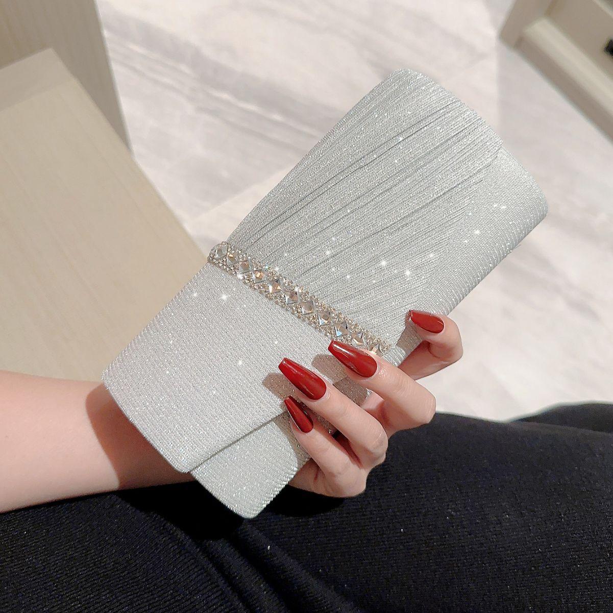 Shiny rhinestone small envelope bag 733171803996