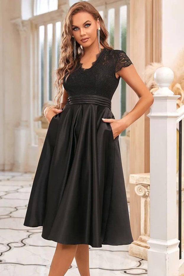 A-Line Knee Length Chiffon Dress CG0256