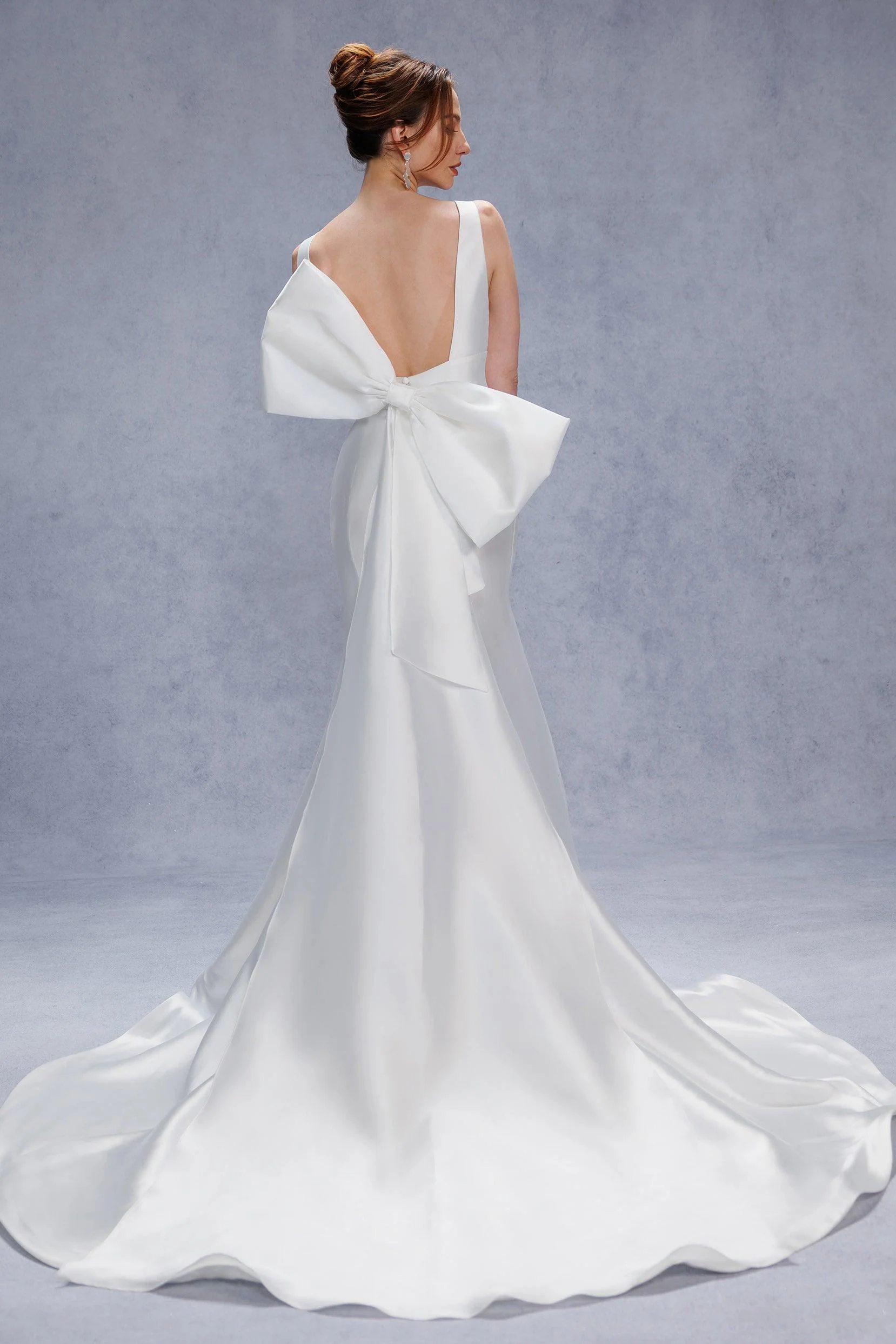 Trumpet-Mermaid Court Train Mikado Wedding Dress CW3356