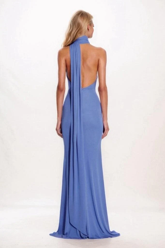 Mermaid Sweep-Brush Train Knitted Fabric Prom Dress CS0697