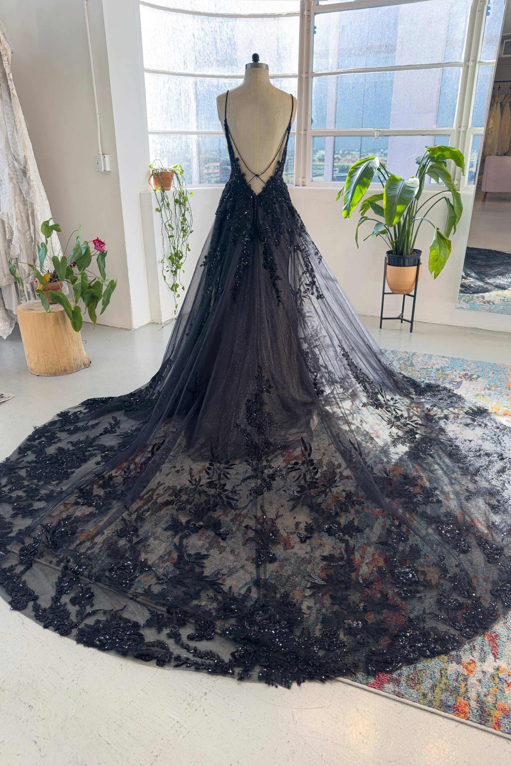 A-Line Cathedral Train Lace Tulle Wedding Dress CW3006