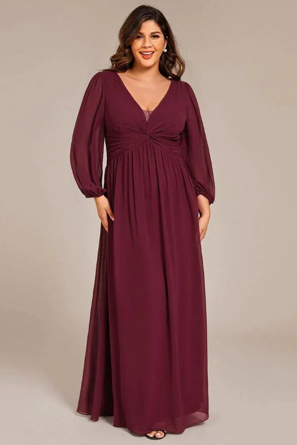 A-Line Maxi Chiffon Dress CS0681