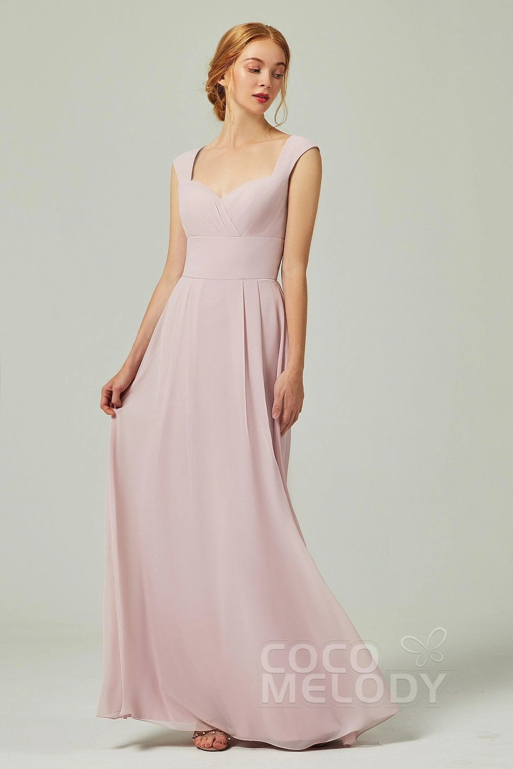 A-Line Floor Length Chiffon Bridesmaid Dress CB0315