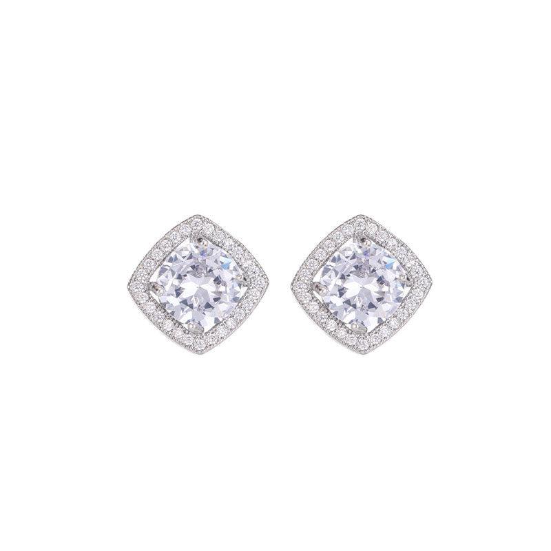 Small sugar cube zircon earrings 821703476887
