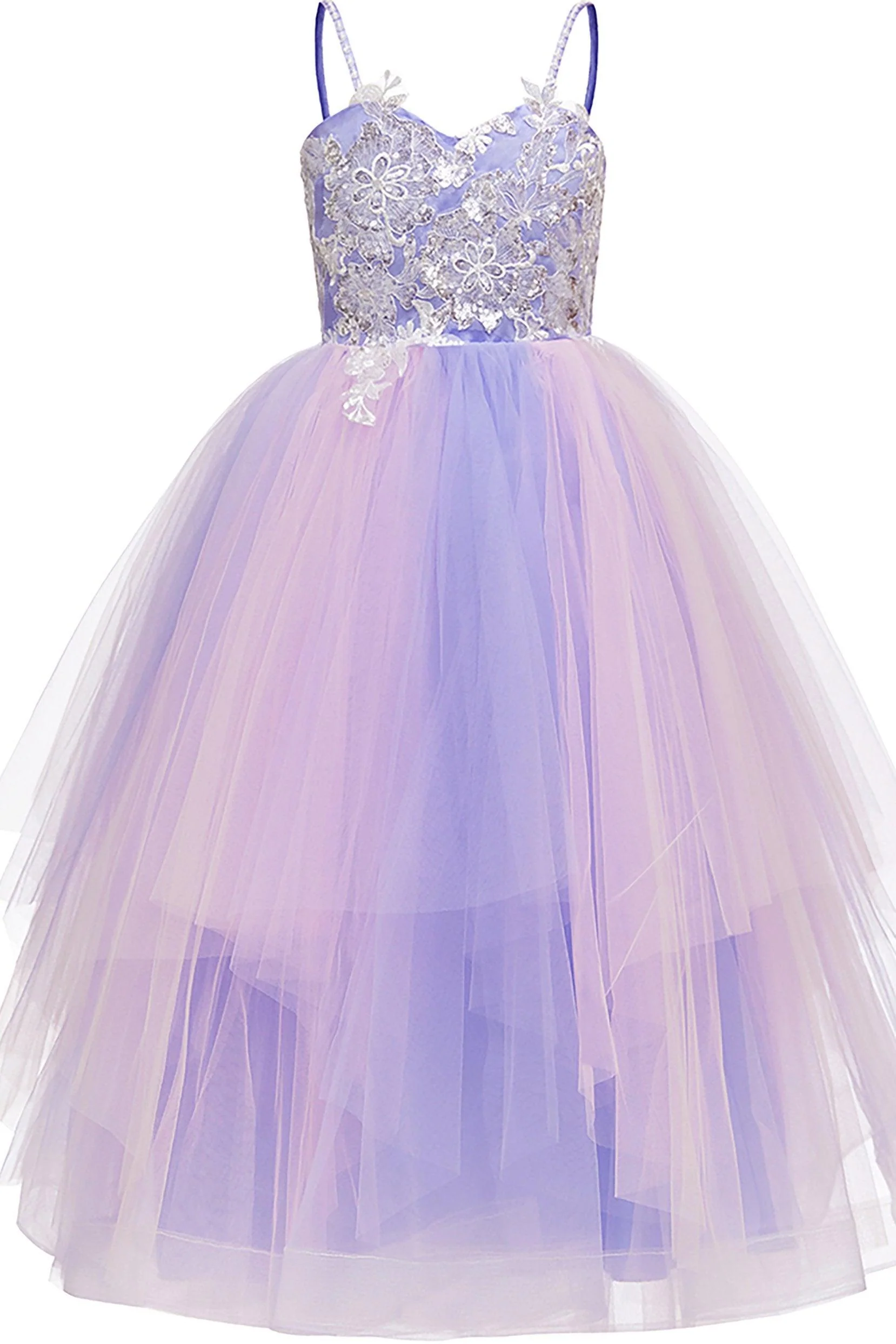 A-Line Floor Length Tulle Lace Flower Girl Dress CF0277