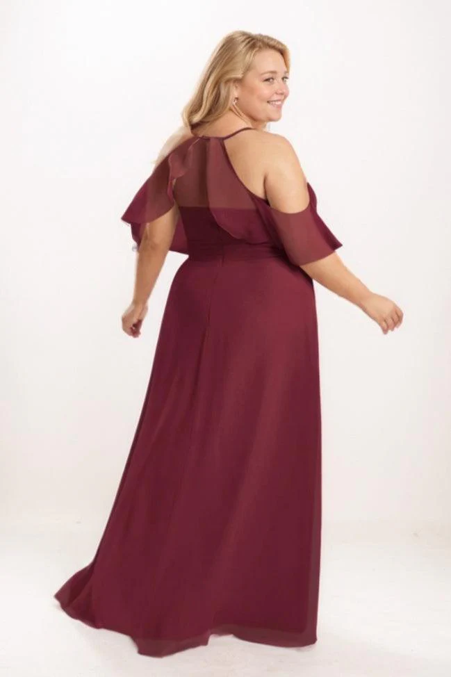 A-Line Maxi Chiffon Bridesmaid Dress CB0784