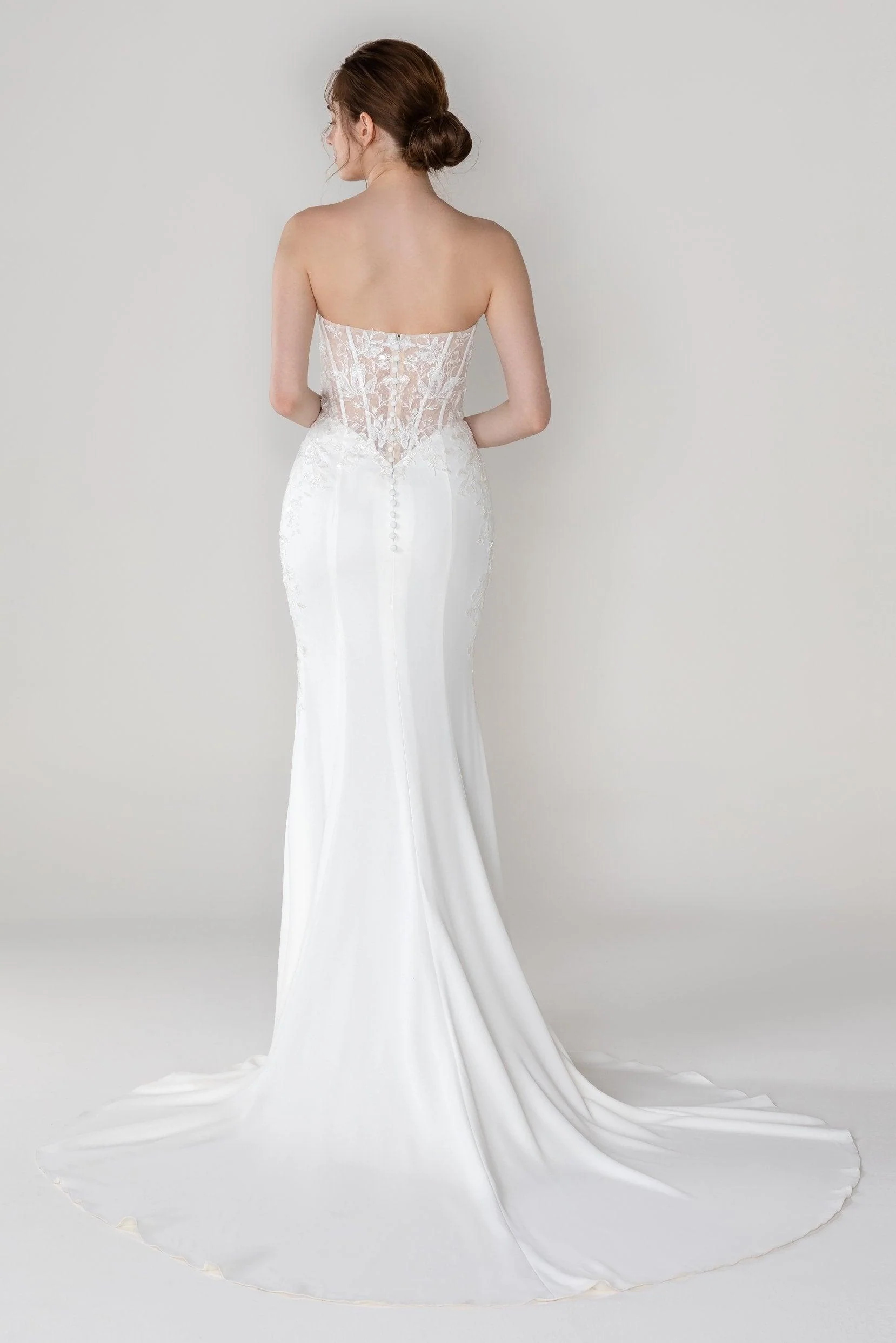 Trumpet-Mermaid Court Train Stretch Satin Wedding Dress CW2447
