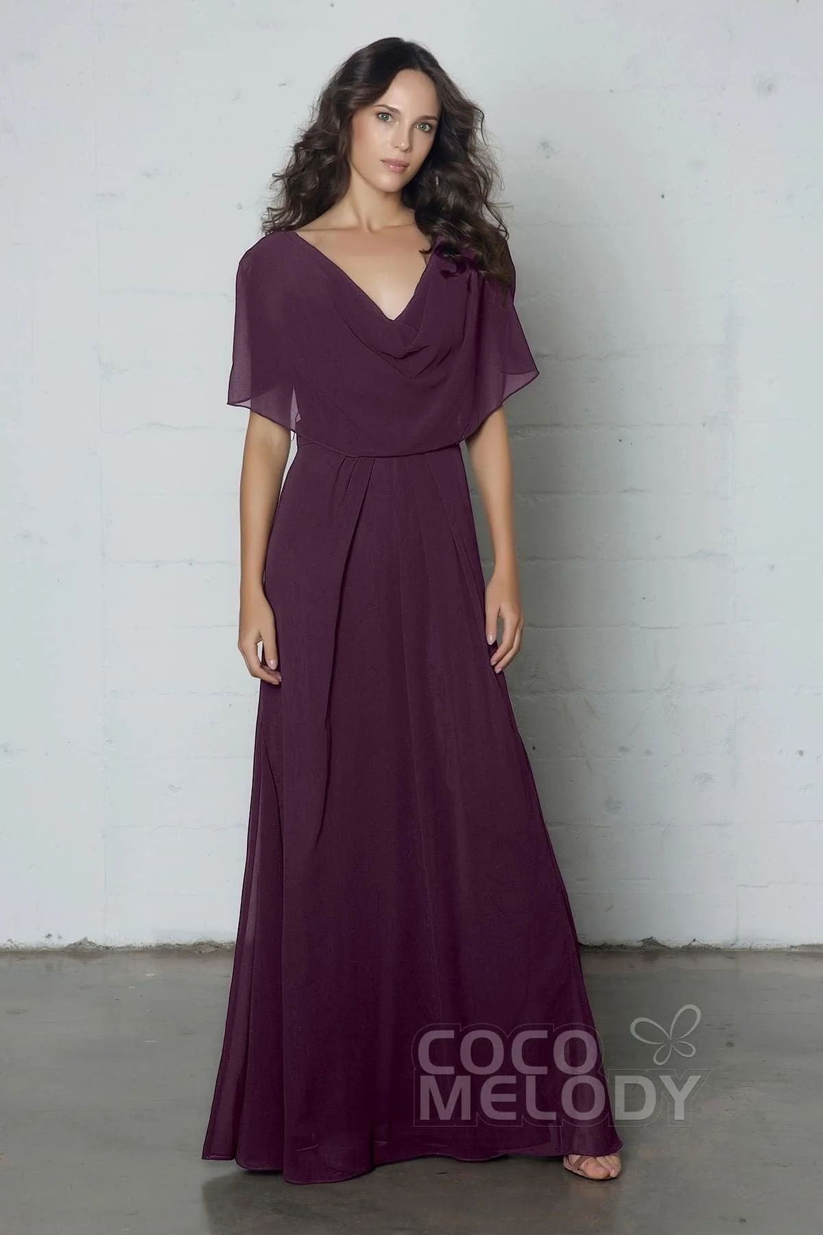 Sheath-Column Floor Length Chiffon Dress PR17014
