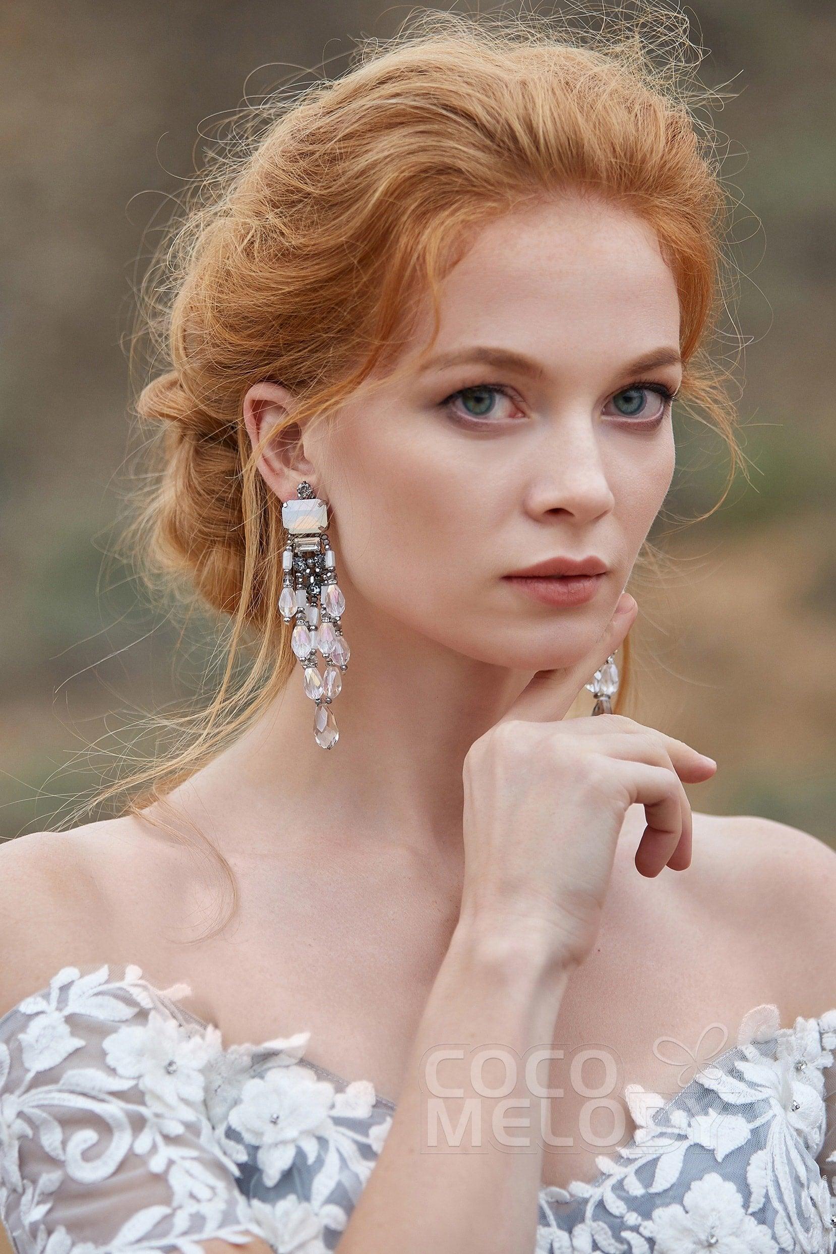 Fashion Zircon Wedding Earrings with Jewel Beading HG18018
