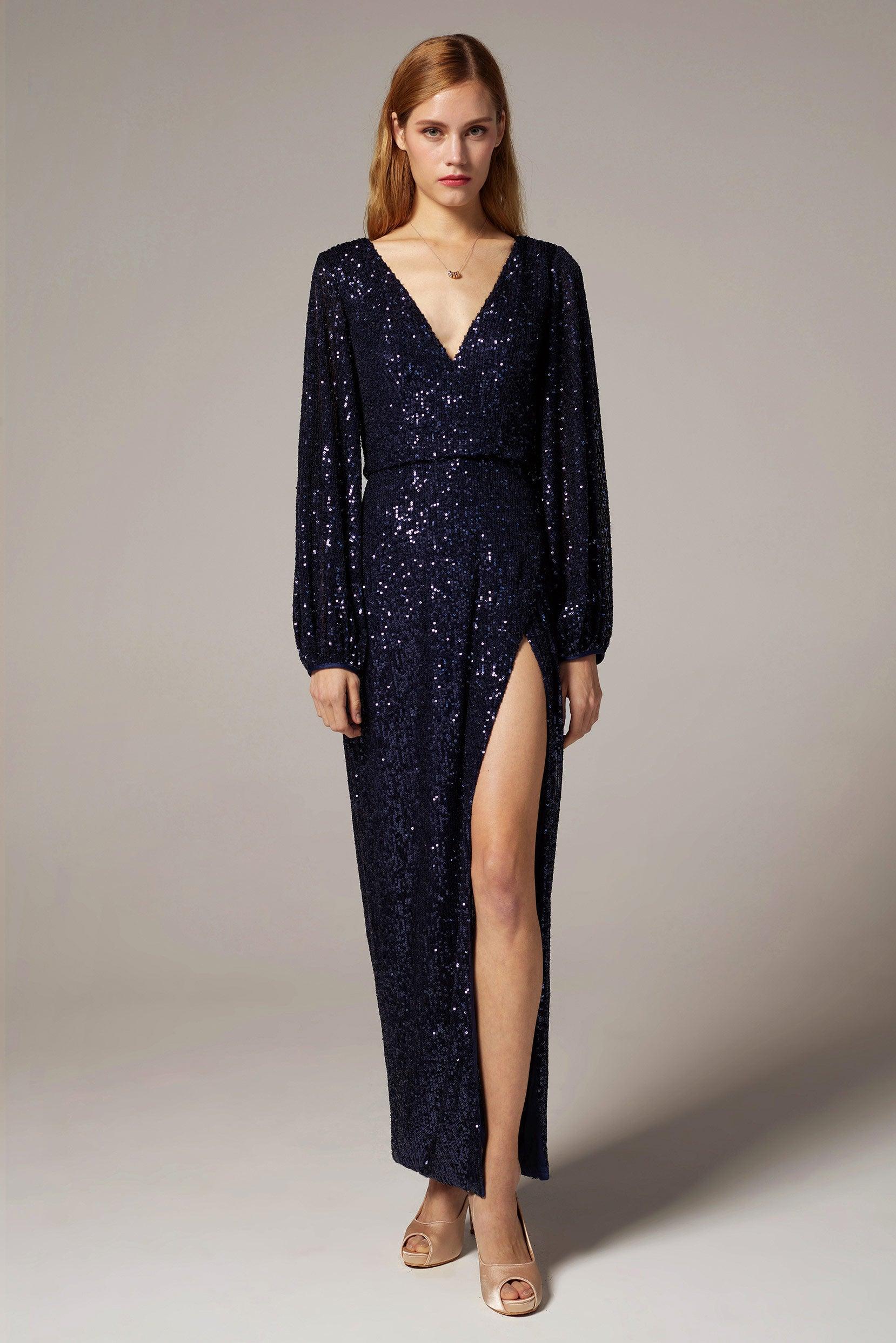 Sheath-Column Ankle Length Sequined Dress CS0303