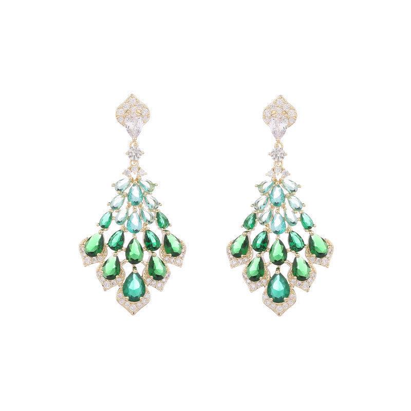 Diamond feather earrings 712913607847
