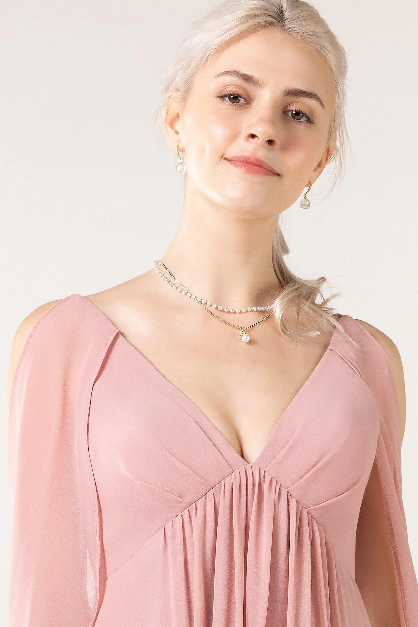 Alloy Necklaces with Imitation Pearl CX0026