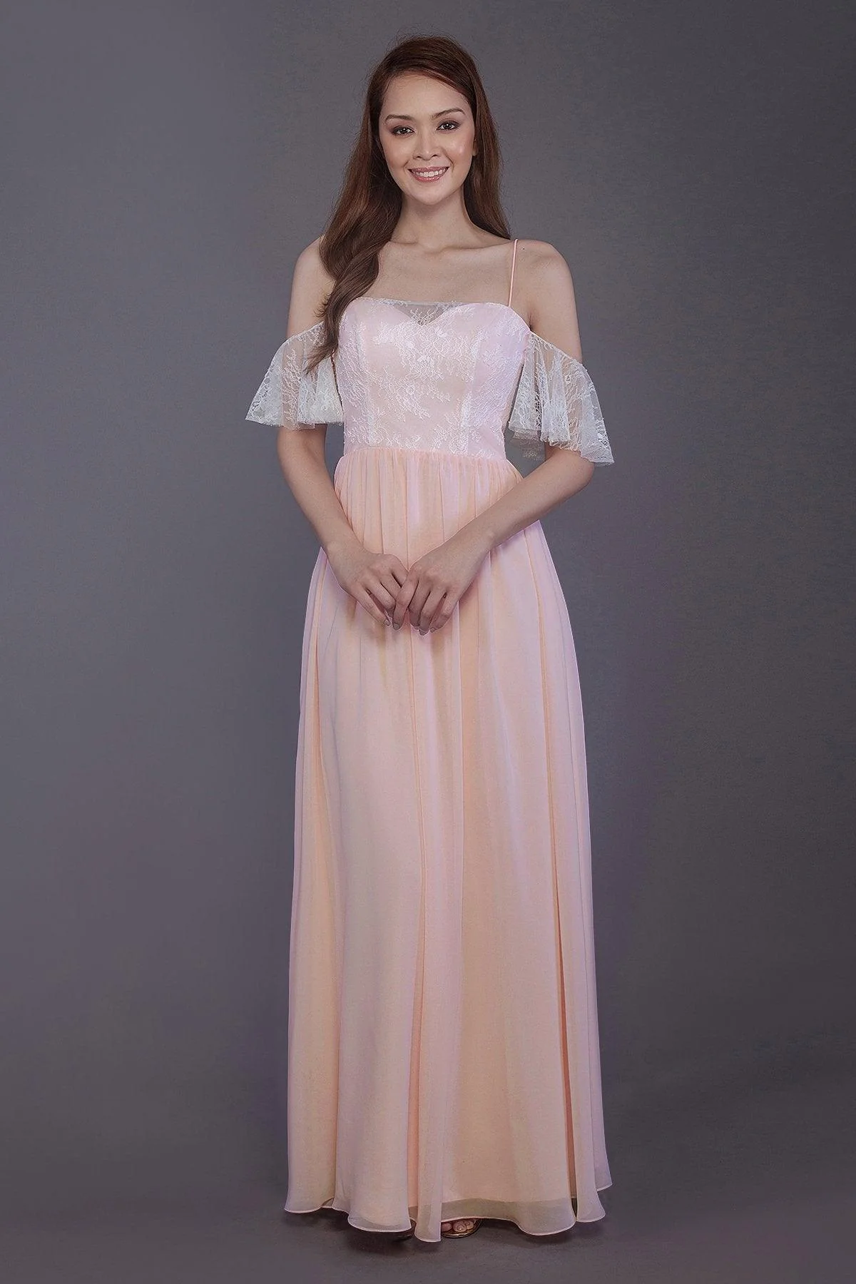 Sheath-Column Floor Length Chiffon Bridesmaid Dress PR3521