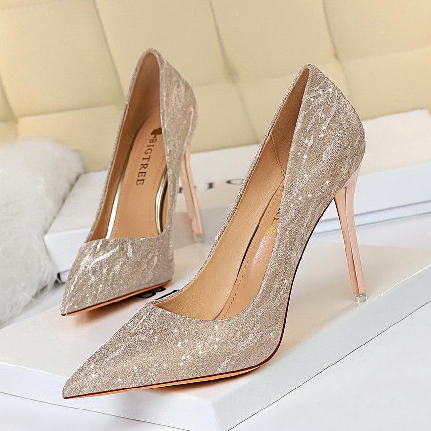 Glitter and Metallic Pointy Stiletto Heels 606336050941