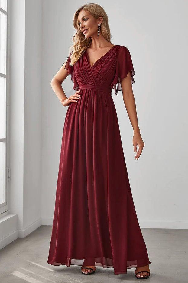 A-Line Floor Length Chiffon Bridesmaid Dress CB0657