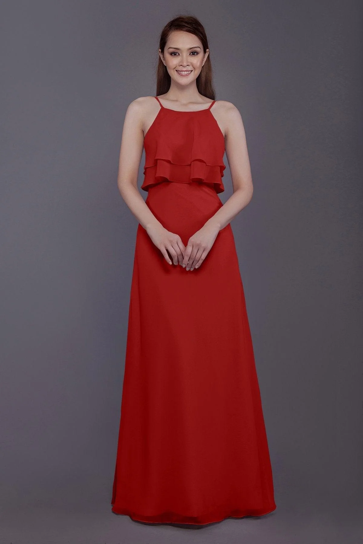 Sheath-Column Floor Length Chiffon Bridesmaid Dress PR3577