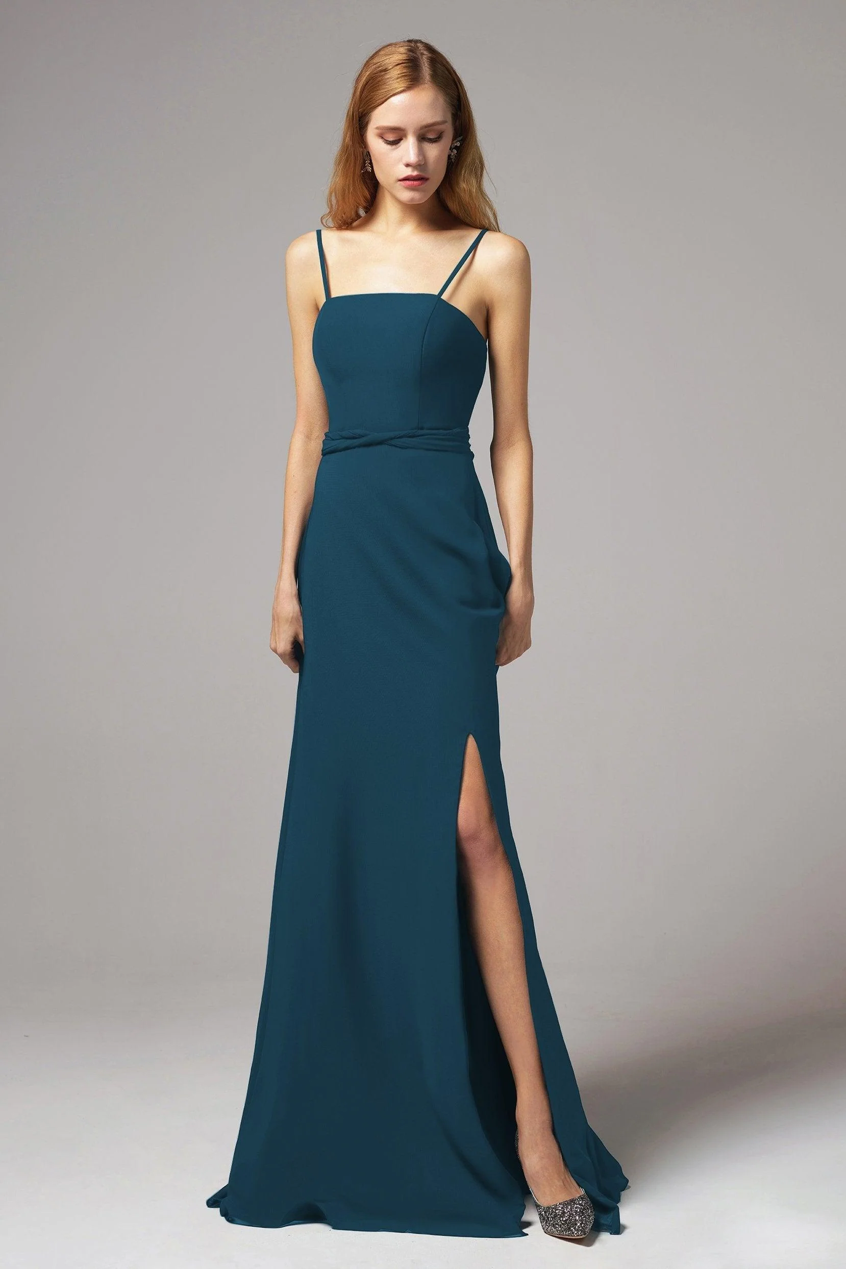 A-Line Floor Length Chiffon Bridesmaid Dress CB0414