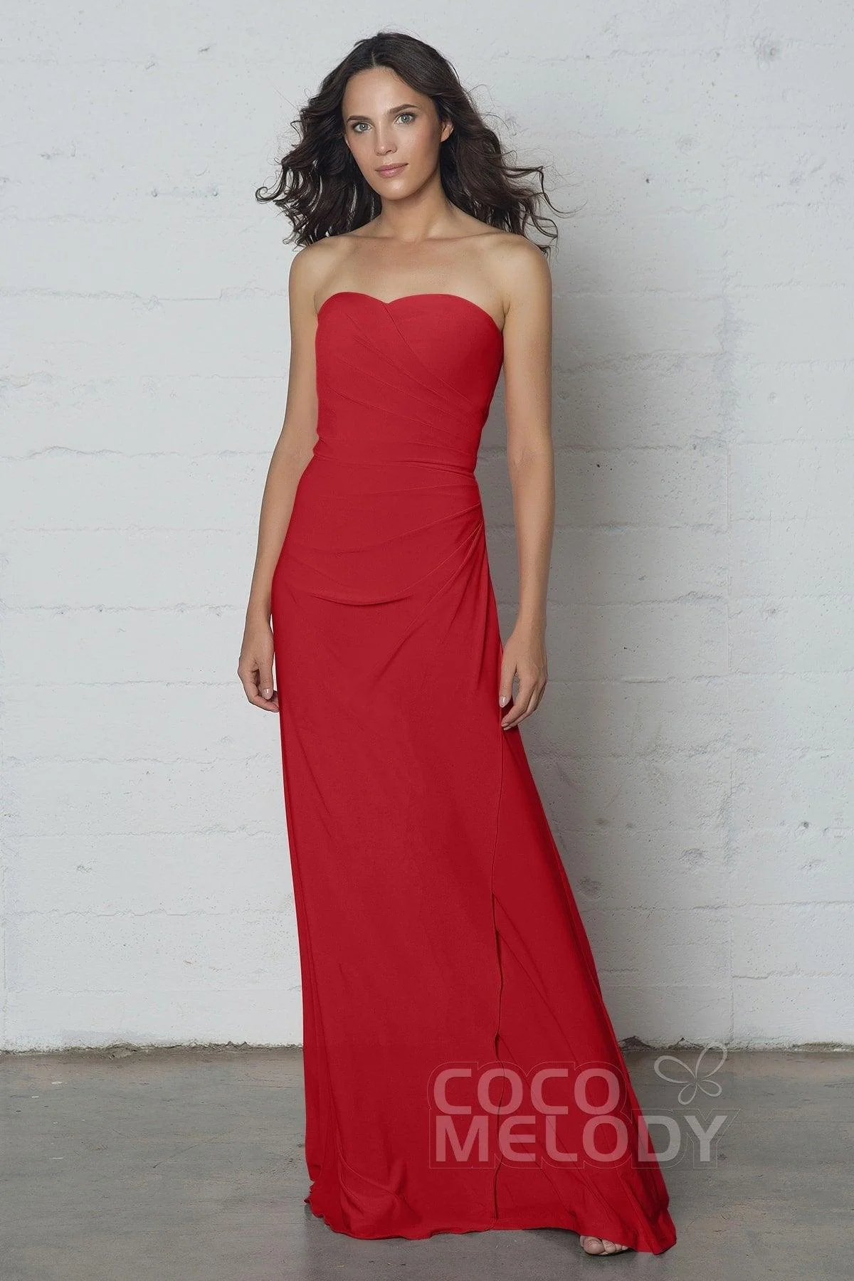 Sheath-Column Floor Length Knitted Fabric Dress COZF17018