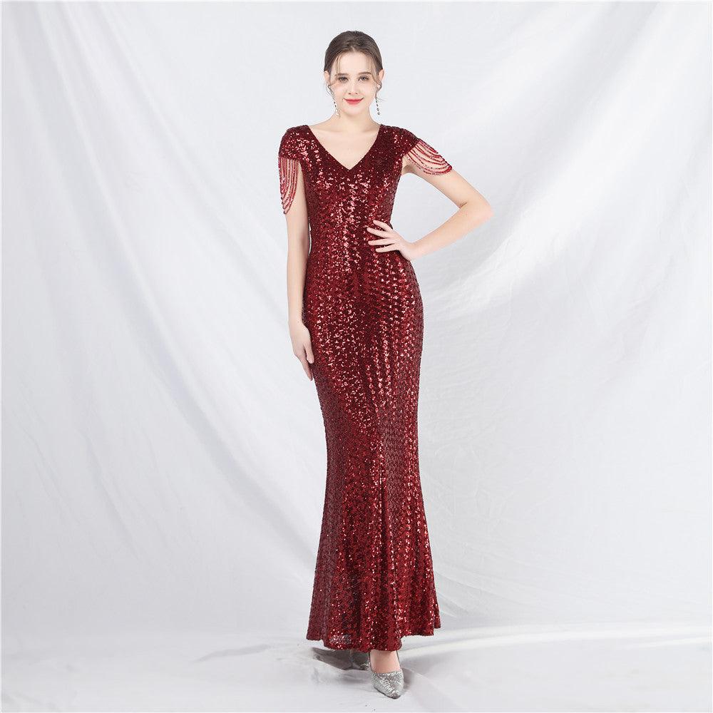 Trumpet-Mermaid Floor Length Sequins Dress 798985229504